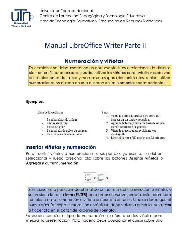 Manual LibreOffice Writer Parte II | PDF | Tecnologia Educacional ...