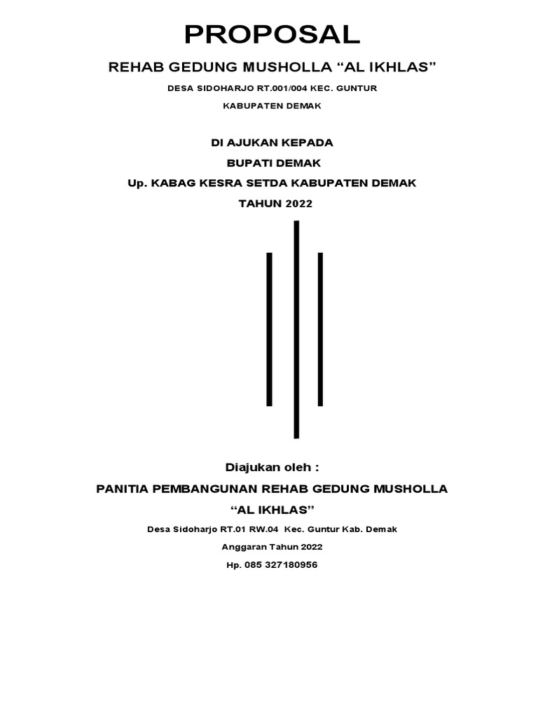 Proposal Pembangunan Musholla Al Ikhlas | PDF | Griya & Taman