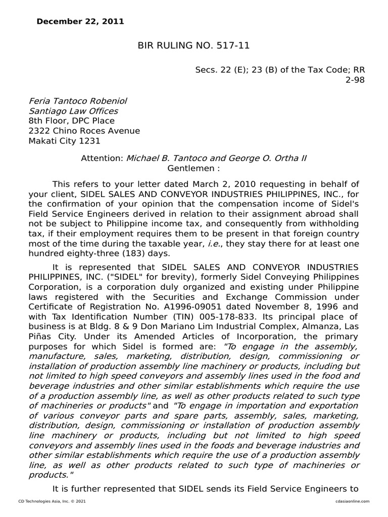 2 bir ruling no 517 11 pdf employment taxes