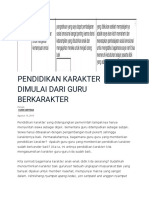 Pendidikan Karakter Dimulai Dari Guru Berkarakter