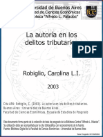 1502-0262 - Robigliocli - La Autoria en Los Delitos Tributarios