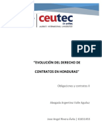 Evolucion Del Derecho de Contratos en Honduras