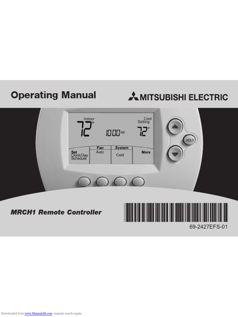 Mitsubishi Electric MRCH1 Operating Manual PDF PDF Humidity
