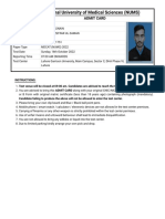 Nums Admit Card