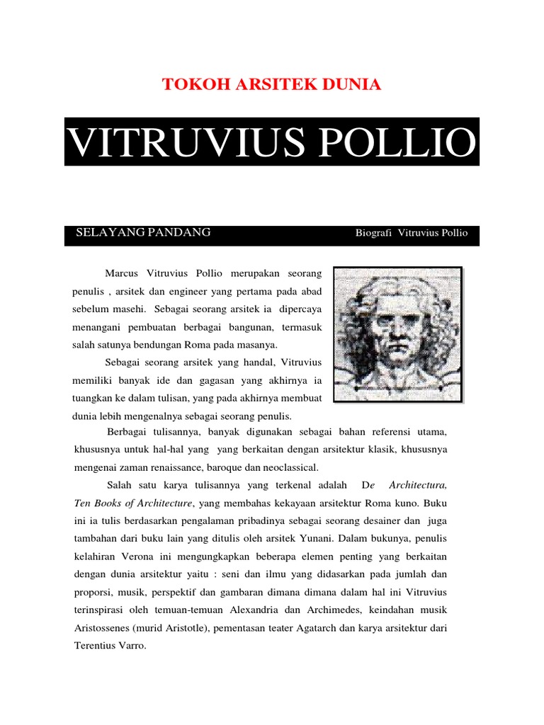 Arsitek Vitruvius Marcus Pollio | PDF