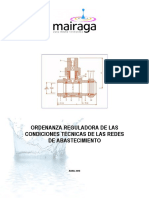 Ordenanza reguladora de las condiciones técnicas de las redes de abastecimiento