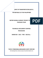 DOTr Metro Manila Subway Project Technical Document Control Procedure
