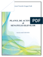 Planul de Activitate Al Senatului Elevilor