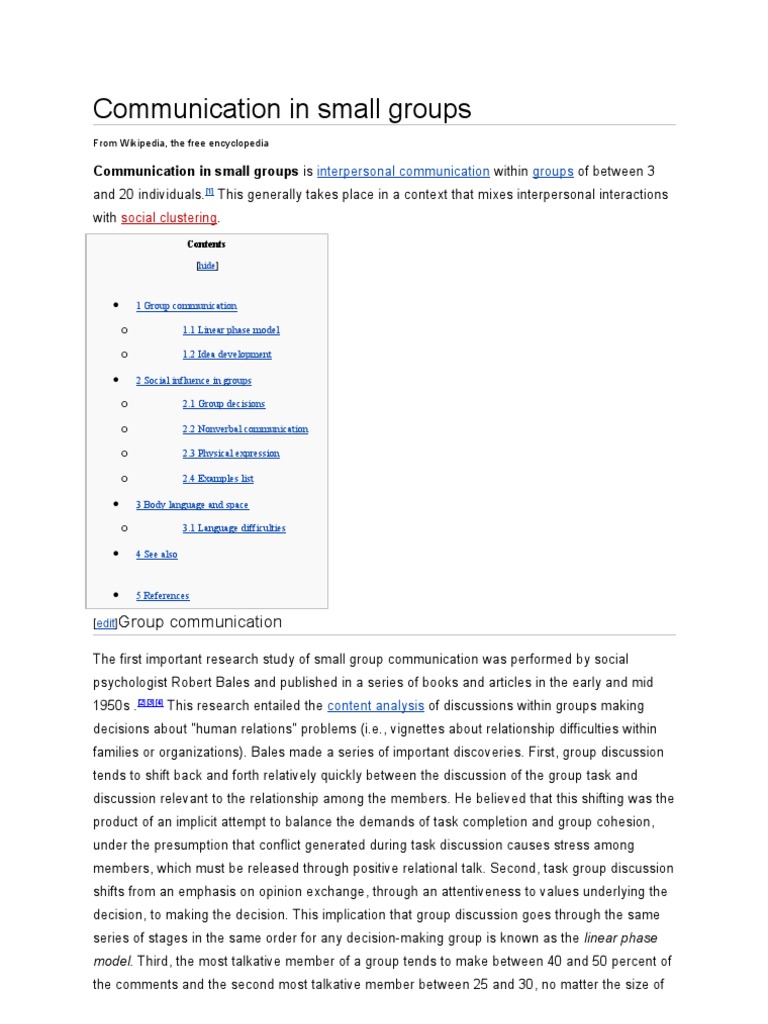Small Group Communication Dynamics | PDF