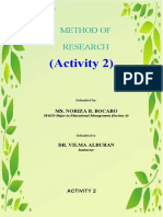 Method of Research (Activity 2) Noriza Bocabo