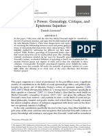 Daniele Lorenzini - Reason Versus Power: Genealogy, Critique, and Epistemic Injustice, The Monist, 2022, 105, 541-557