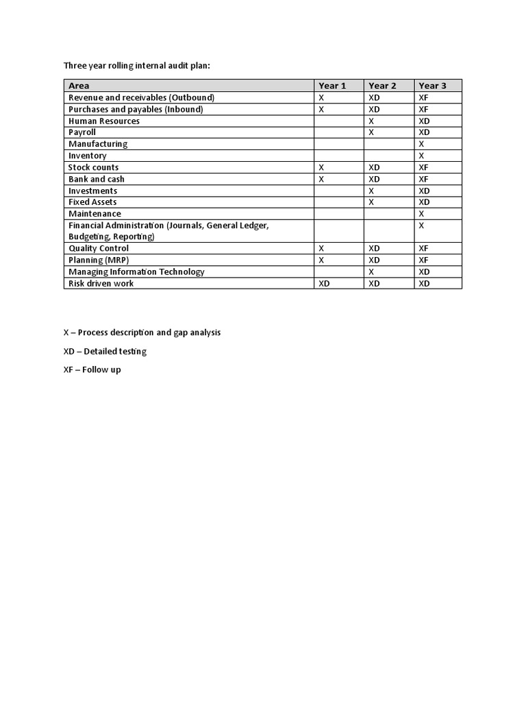 Three-Year Internal Audit Plan Example | PDF