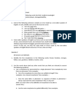 Quiz On Morphology