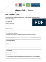 Introduction To Esports Task 3 - Peer Feedback Form