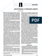 Postop Physical Therapy in Orthopedic Patients