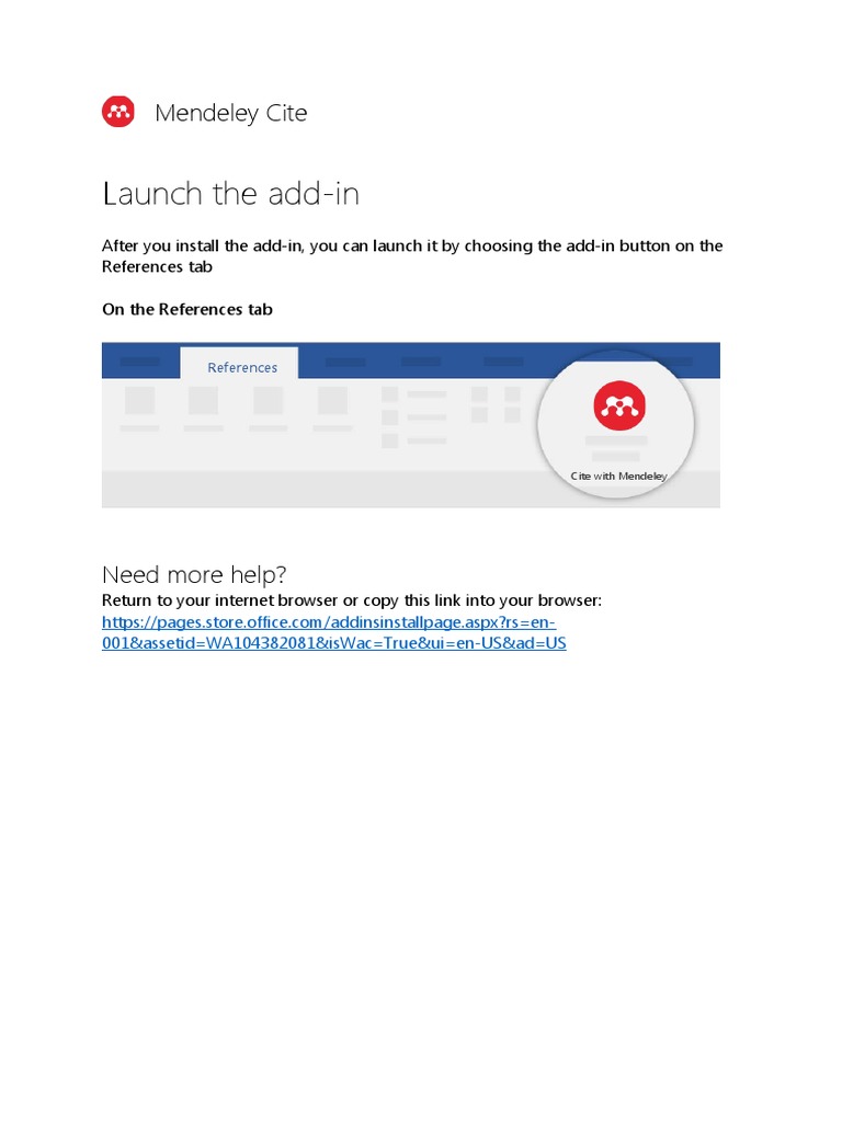 Launch The Add-In: Mendeley Cite | PDF