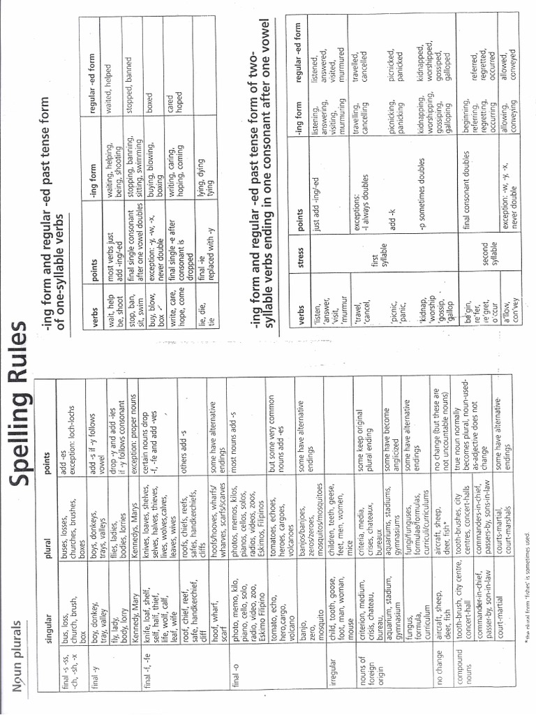 Spelling Rules PDF