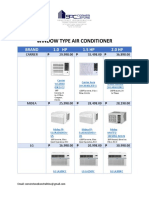 Window Type Air Conditioner