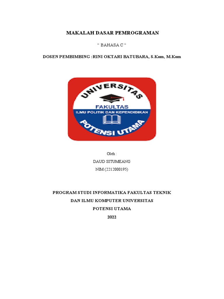 Makalah Dasar Pemrograman Daud Pdf Seni Komputer