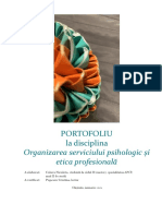 Organizarea Serviciului Psihologic Și Etica Profesională: Portofoliu La Disciplina