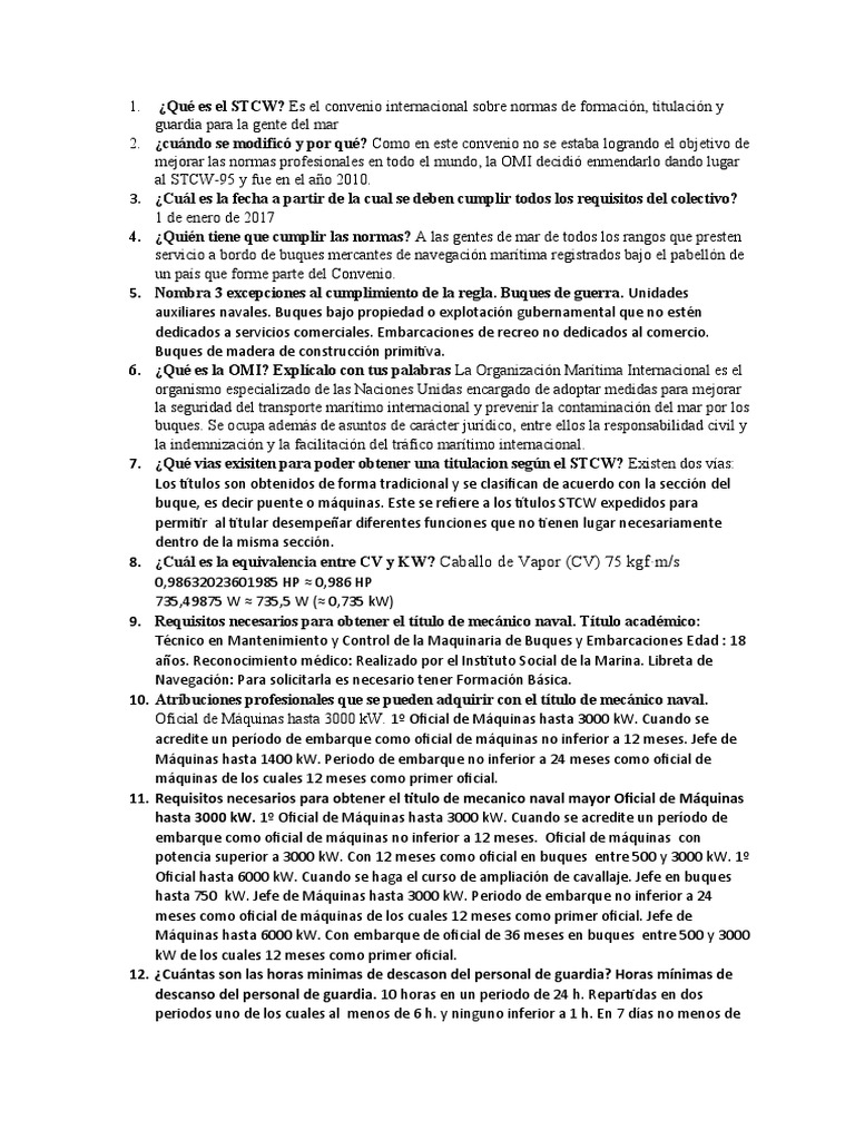 Convenio STCW: Normas y Requisitos | PDF | Negocios