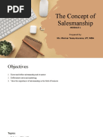 Module 1 - The Concept of Salesmanship