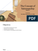 Module 1 - The Concept of Salesmanship