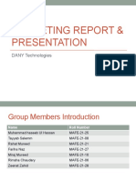 DANY Technologies Marketing Report & Presentation Summary