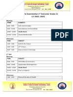 Schedule of Exam