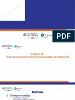 Lecture on Entrepreneurship, Intrapreneurship and Corporate Entrepreneurship