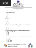 Grade 5 Math Diagnostic Test | PDF | Numbers | Circle