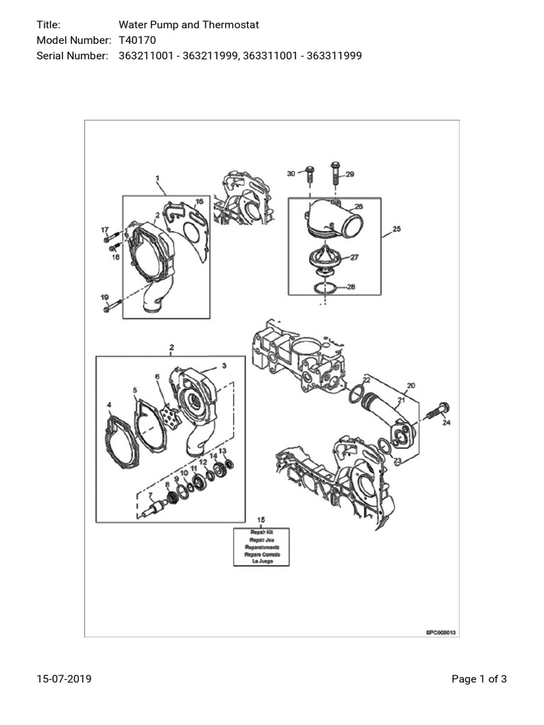 Water Pump and Thermostat - T40170 | PDF | Pump | Turbomachinery
