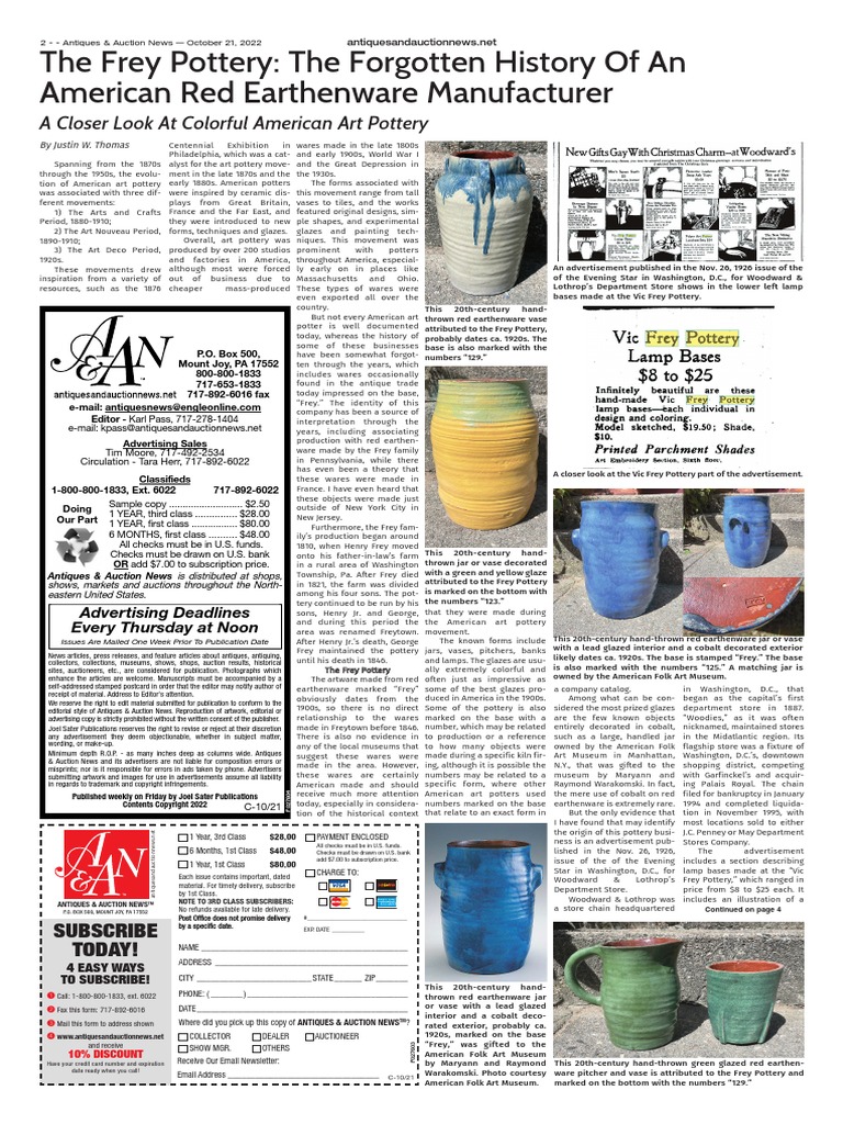Frey Pottery - Oct. 21, 2022 A&A | PDF