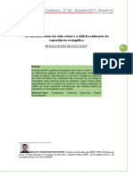 As Idiossincrasias Da Vida Cristã e A Difícil Realização