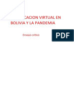 LA EDUCACION VIRTUAL EN BOLIVIA Y LA PANDEMIA