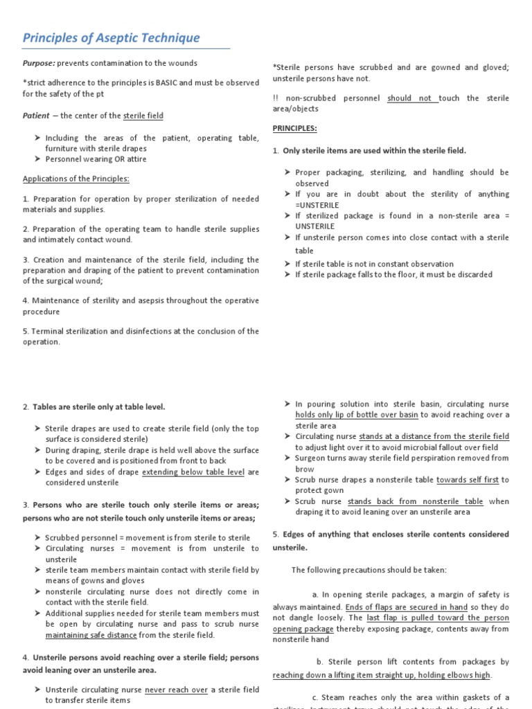 Principles Attire Scrubbing Opening Closing PDF Medical Specialties