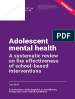 Adolescent Mental Health Summary