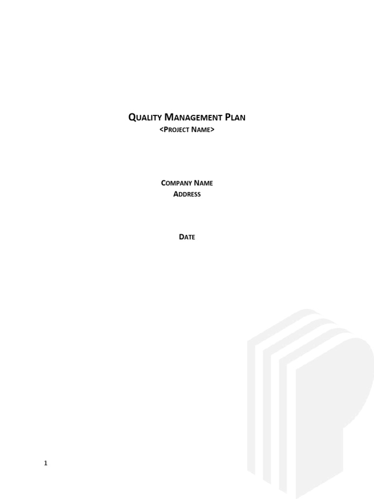 Quality Management Plan Template | PDF | Quality Management | Project ...