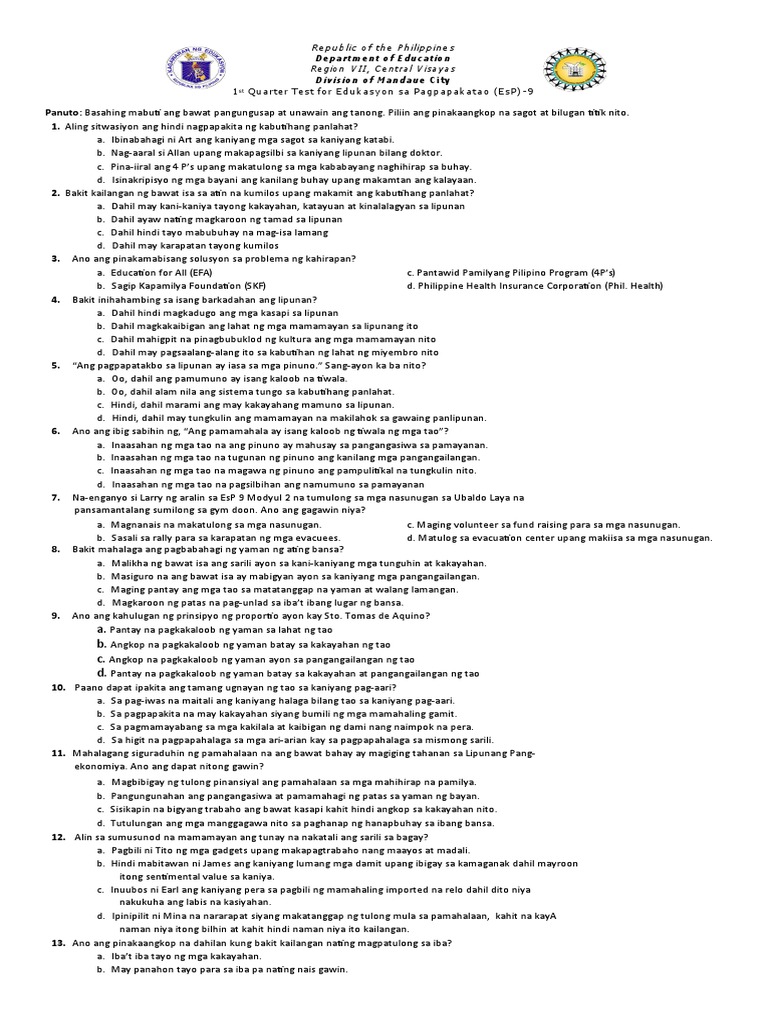 Esp Mastery Test PDF