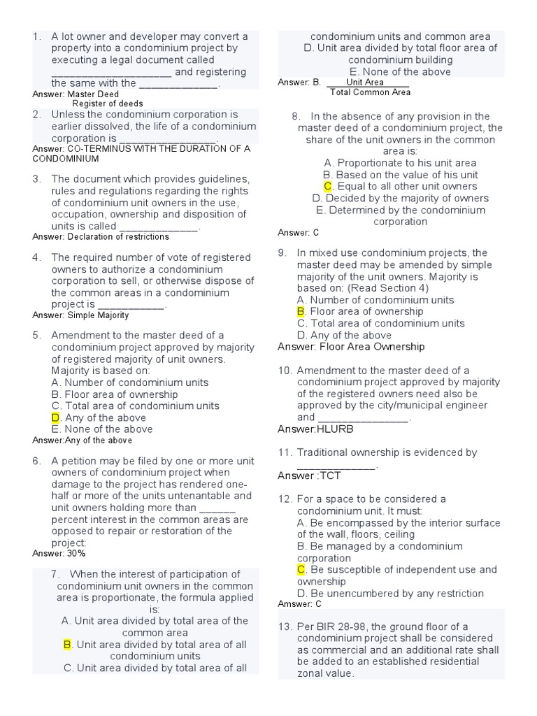 Condominium Project Guidelines and Rules | PDF | Condominium | Real ...
