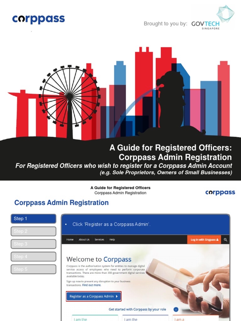 Corppass Admin Registration Guide | PDF | Login | Password