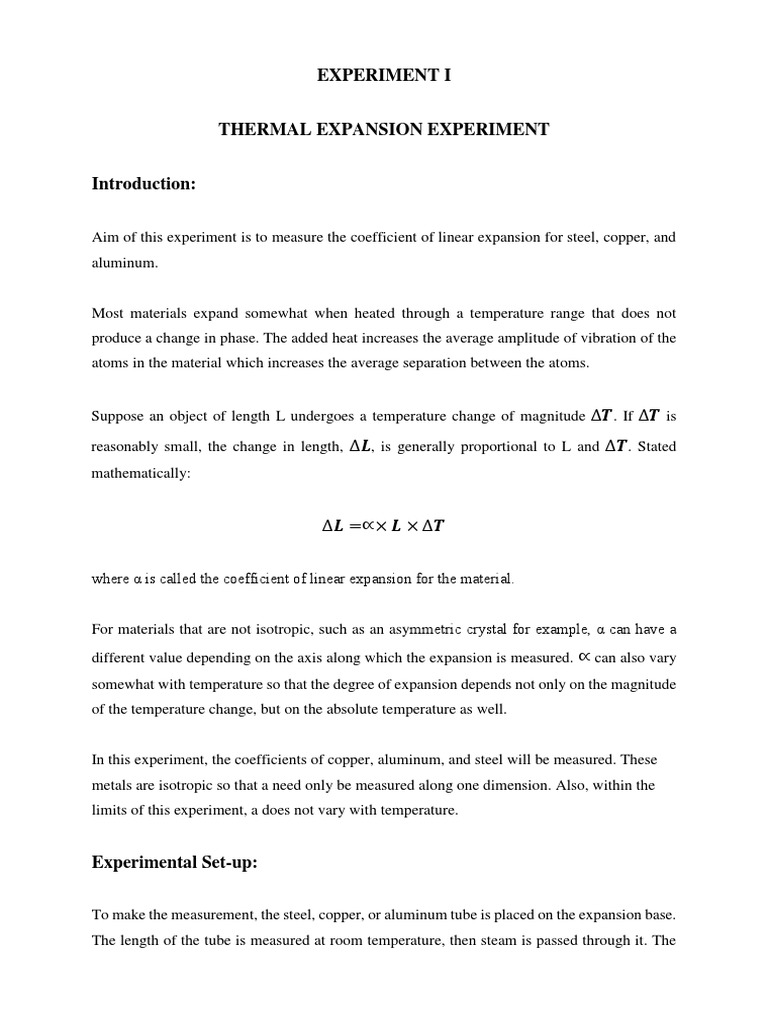 Experiment 1 thermo pdf thermal expansion building engineering