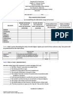 Activity Sheet #2 2022-2023 Introduction To World Religions & Belief System