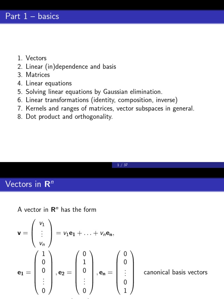 Lin Alg 20 Part 1 | PDF | Matrix (Mathematics) | Linear Map