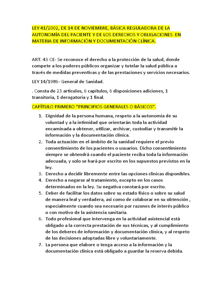Ley 41-2002 | PDF | Historial médico | Ciencias de la Salud