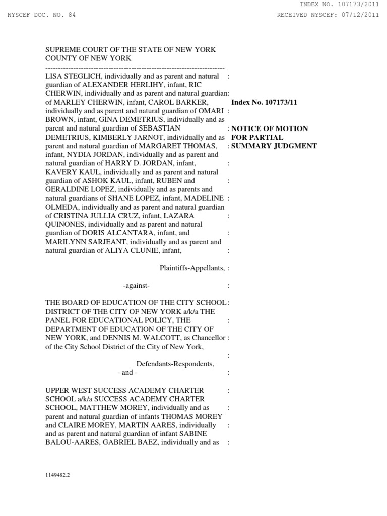 Plaintiff's Notice of Motion for Partial Summary Judgment Public