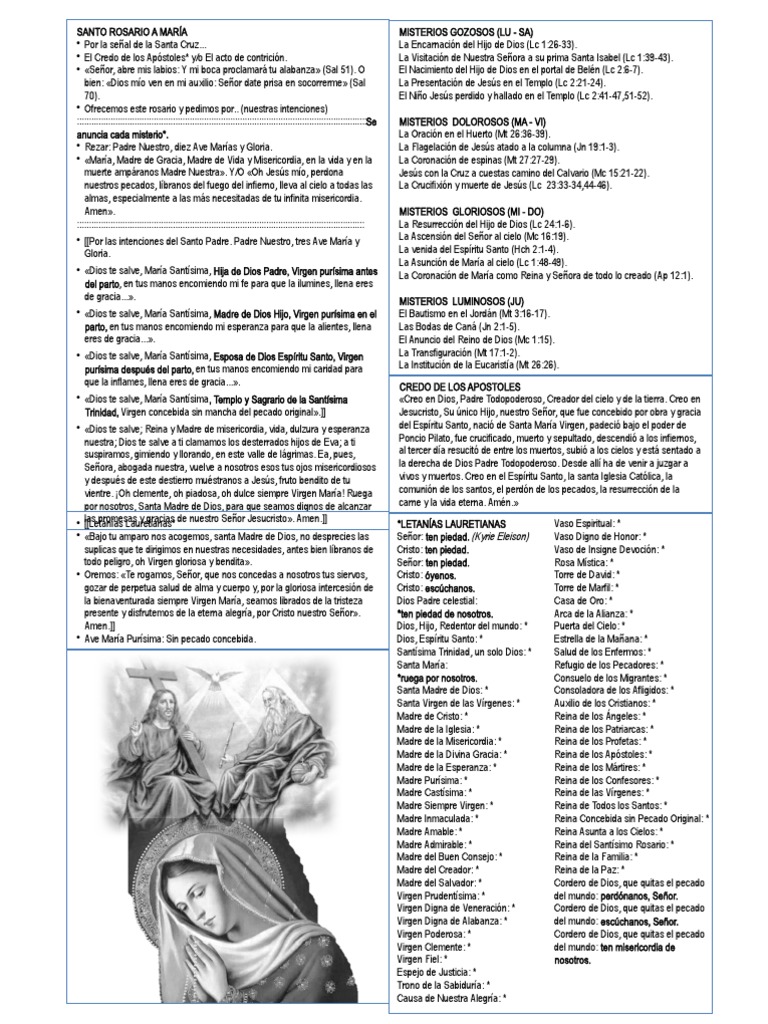 Cómo Resar El Santo Rosario | PDF | María, madre de Jesús | orador del ...