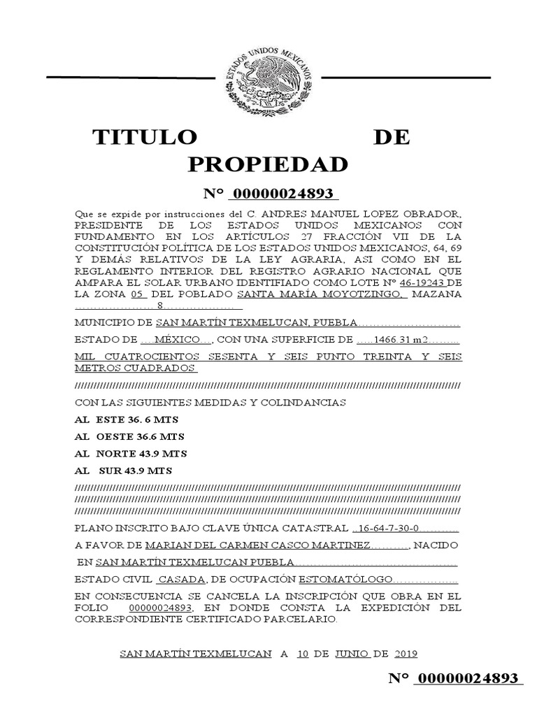 Titulo de Propiedad | PDF