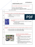 Categoria D Chestionarul NR 7