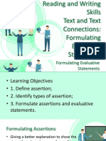 Formulating Evaluative Statements